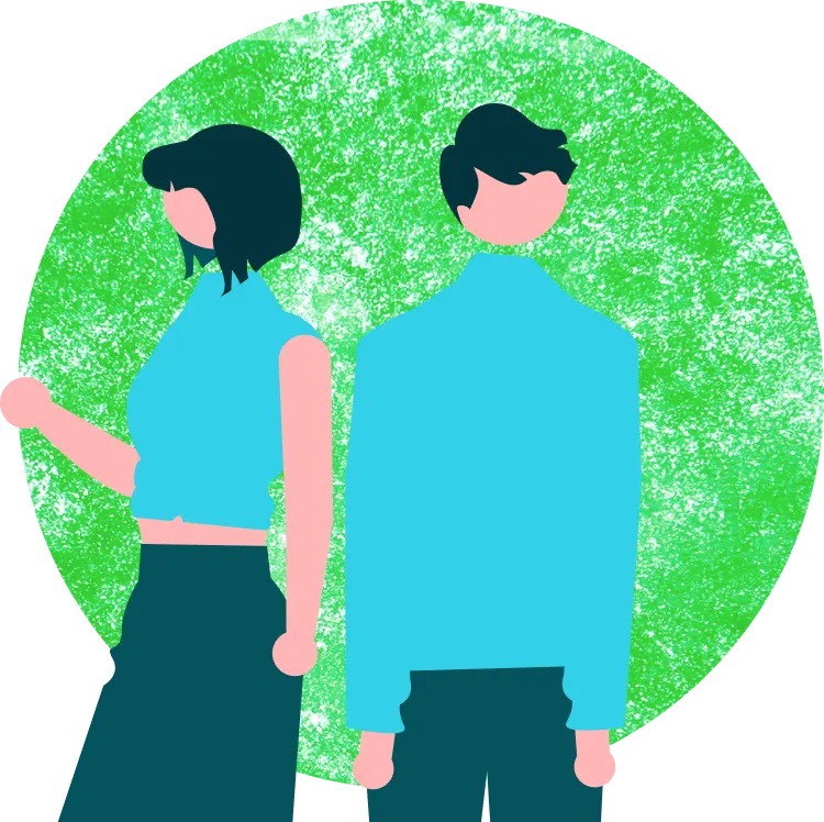 illustration of two people working together