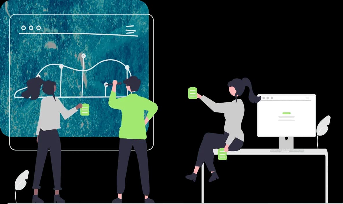 illustration of people working together